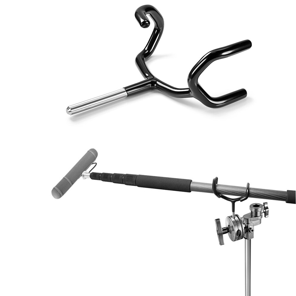 Black Metal Microfoon Boompole Boom Pole Ondersteuning Opname Beugel Zwart Professionele Houder Voor C-Stand Mic Stand