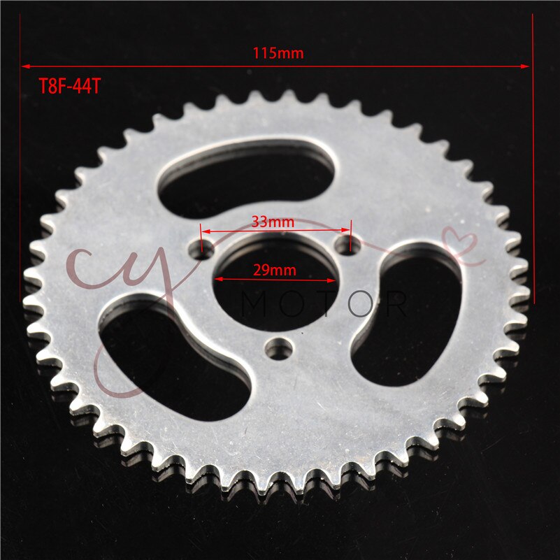 38 44 54 64 74 tand 38t 44t 54t 64t 74t t8f 35mm baghjul mini moto atv quad dirt pit pocket bike cross 47cc 49cc dele: T8f-29mm-44t