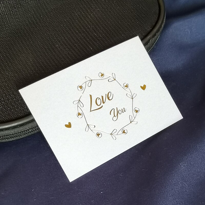 50pc små bronzing enkeltside type gratulasjonskort takkekort bryllup bursdagsfest invitasjoner blomsterbutikk blankt kort: Hvit elsker deg