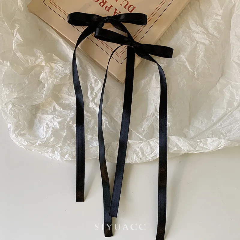 Pinzas para el cabello con lazos trenzados, cintas, coletas dobles, gorros ultra bonitos, horquillas largas dulces de estilo coreano a la , 2 uds.: YELLOW