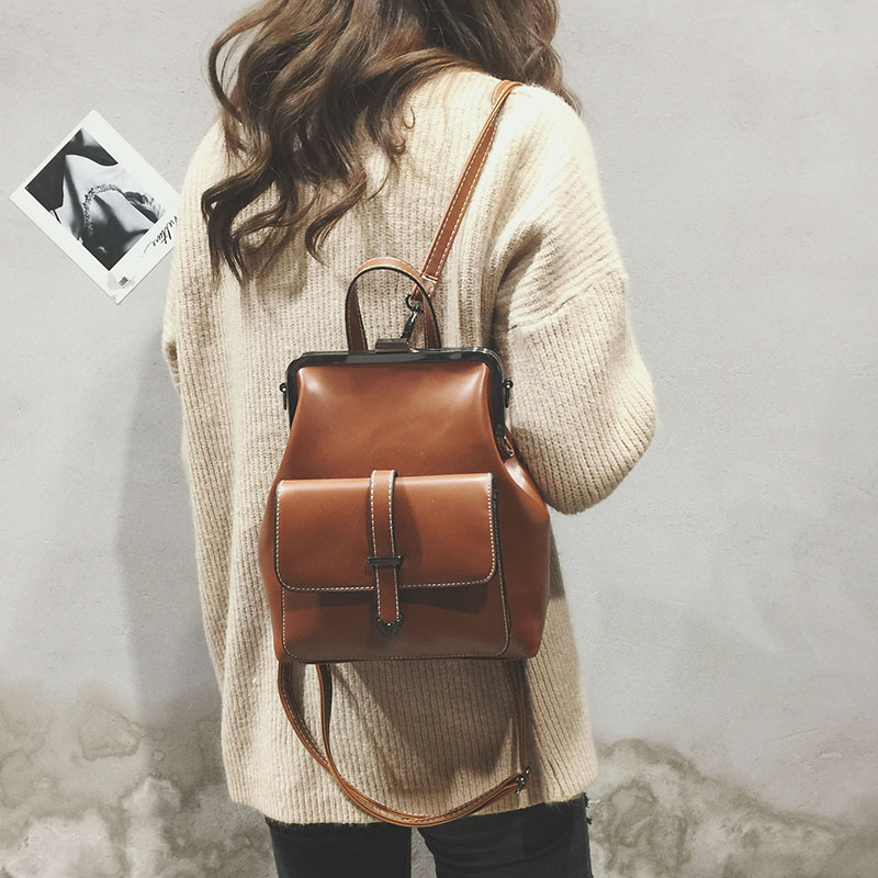 Femmes rétro moraillon sac à dos sacs en cuir PU sac à dos femmes sacs d'école pour adolescents filles de luxe petits sacs à dos