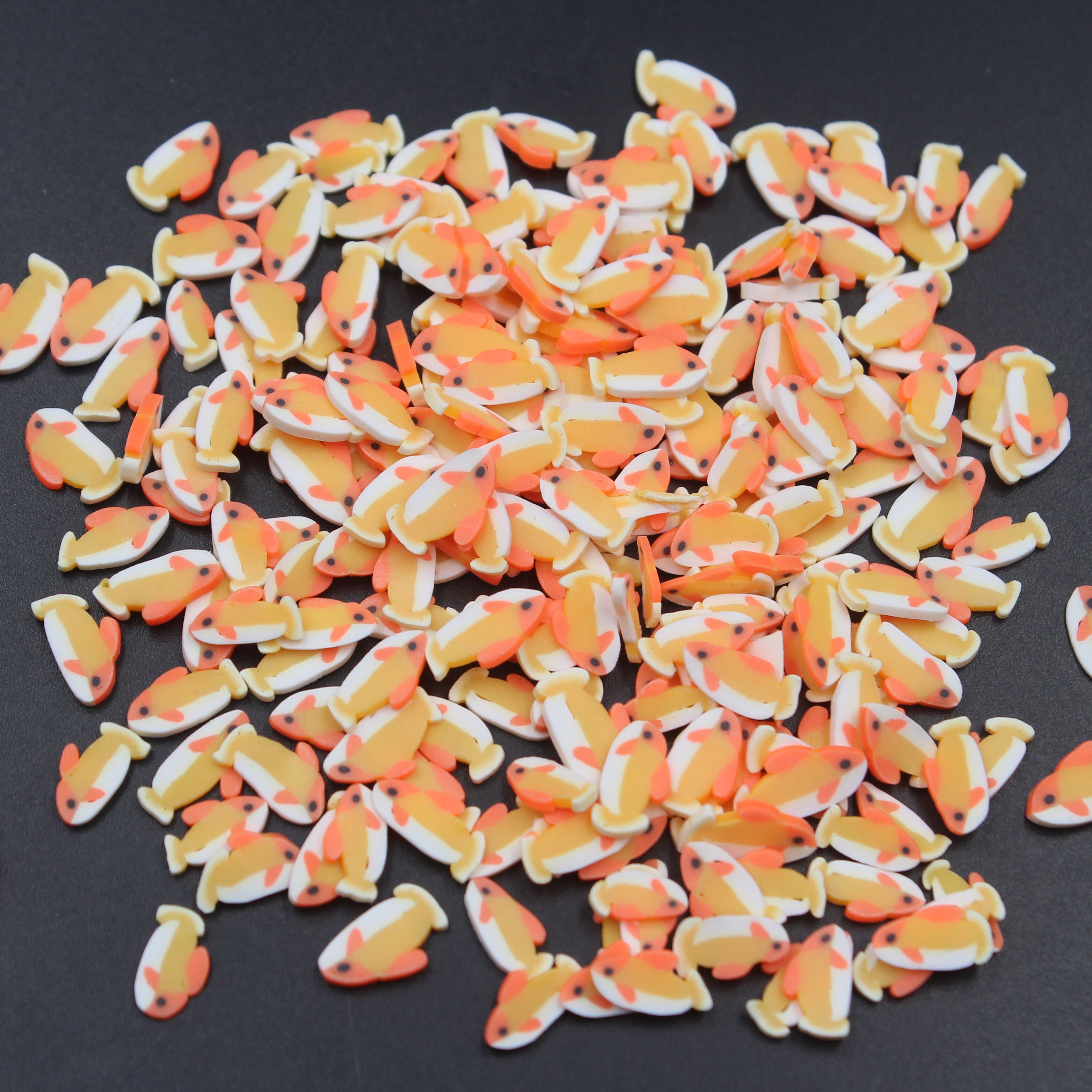 100g/ parti guldfisk skiver polymer ler dejlige fisk drysser blød keramik til kunst dekoration diy håndværk fyldstof tilbehør
