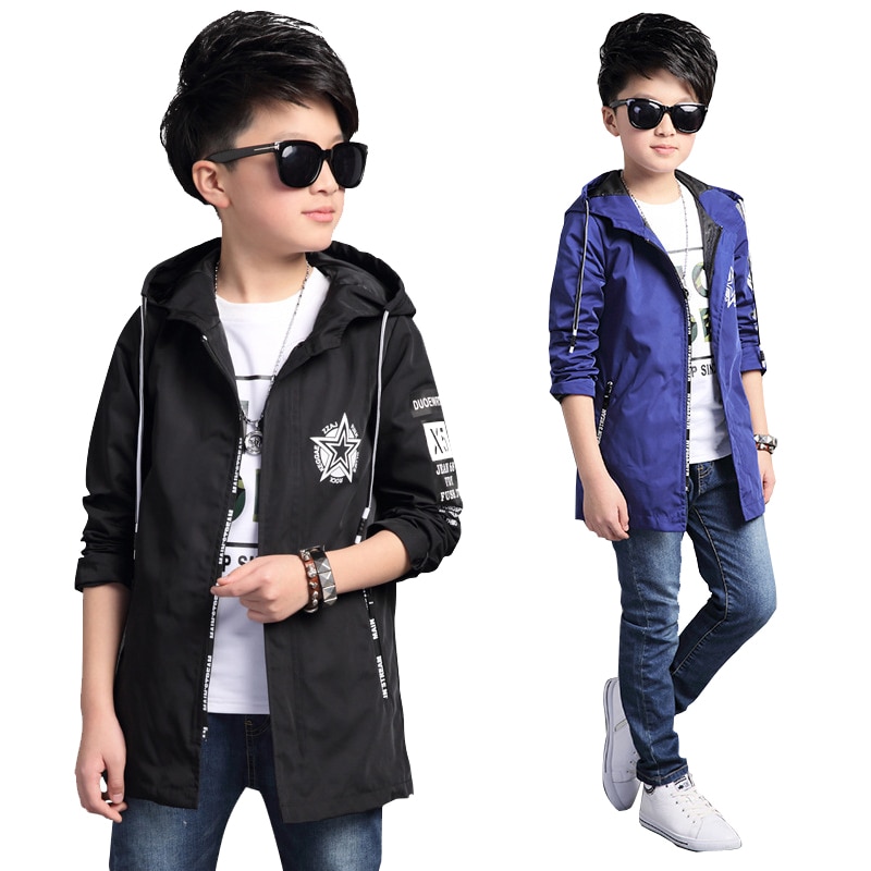 6 8 10 12 14 16 years Big Boys Windproof sport coat Jackets sportswear coat For Teenage Spring Autumn Kids Clothing Outerwear