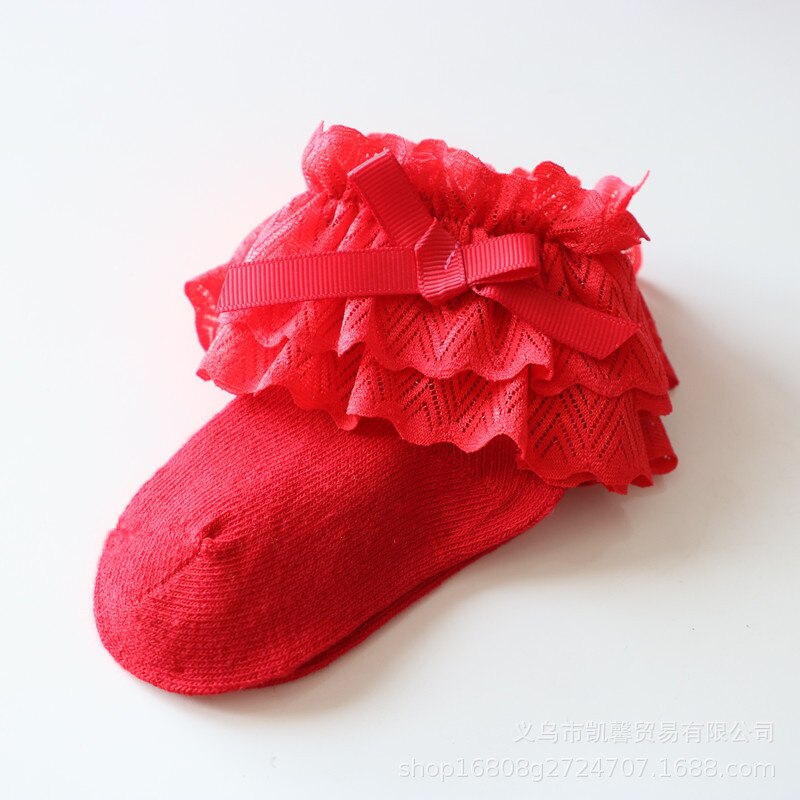 Frühling Sommer Gittergewebe Bowknote Baby Mädchen Socke Kleinkind Kleinkind Boden Socken freundlicher freundlicher Prinzessin Mädchen Socken