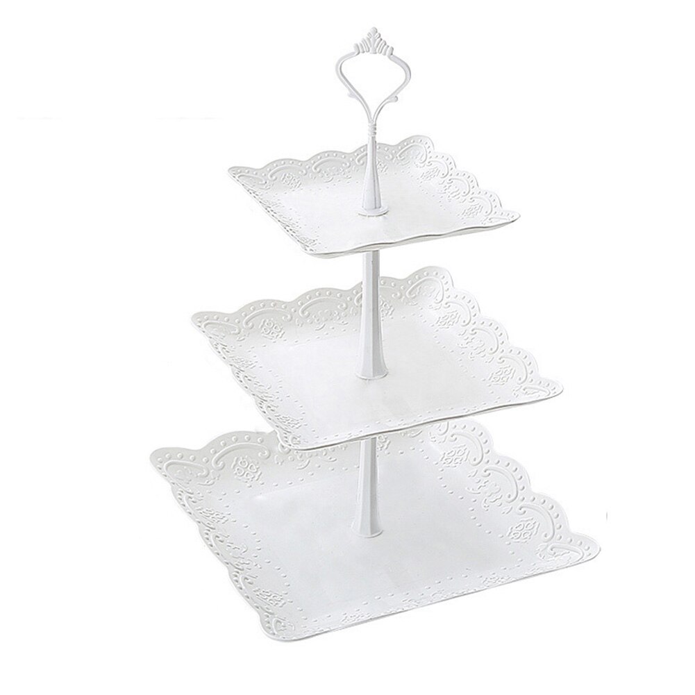 2/3 Tiers Fruit Cake Plate Holder Stand Home Festival Party Dessert Storage Rack Round/square/flower Dessert Plates Storage Rack