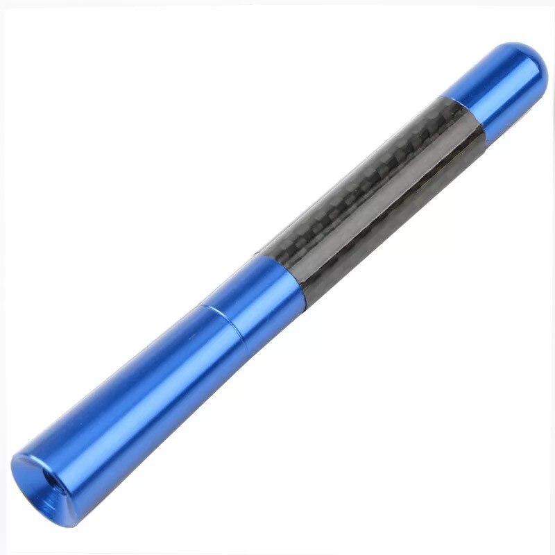 Antenne For Mini Cooper Carbon Fiber Antenna Car Short Antena Radio FM Metal Receiving Antenna Car Tuning: Blue