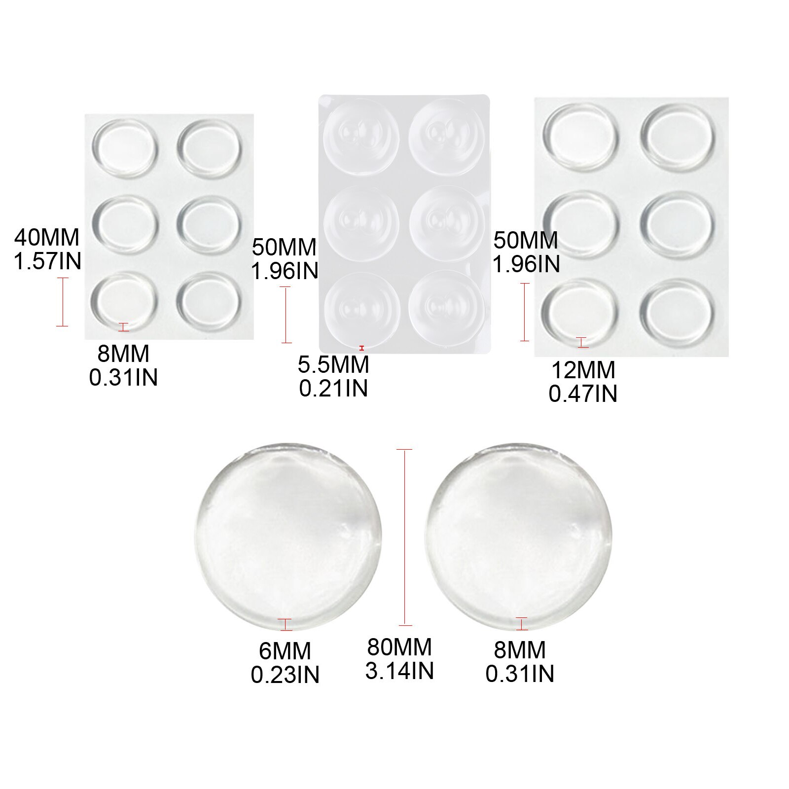 1/6 Pcs Silicone Wall Protector Door Stopper for Doorknobs Cabinets Toilet Cover