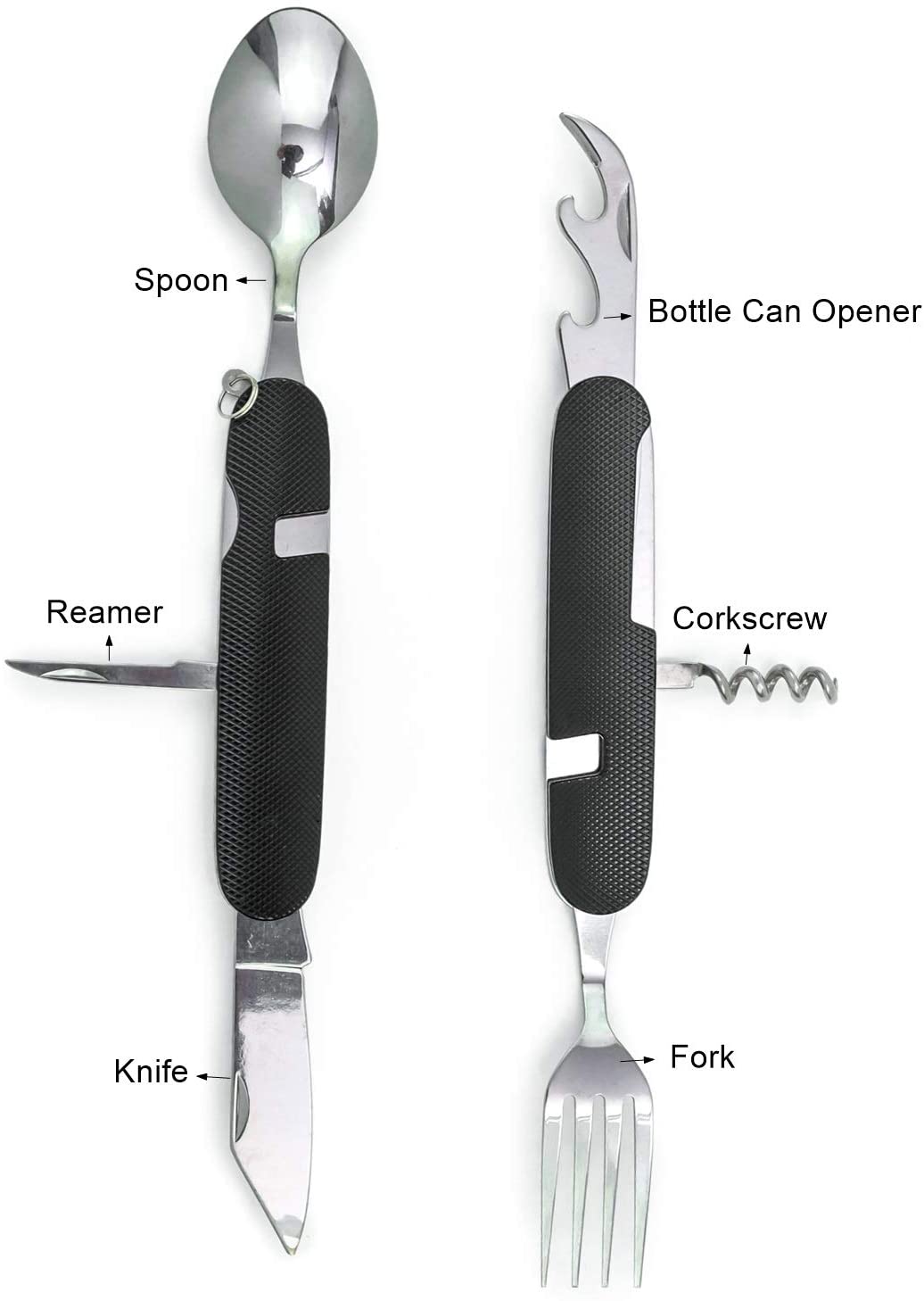 Multifunctional Foldable Pocket Stainless Steel Outdoor Camping Picnic Cutlery Knife Fork Spoon Tableware Parts