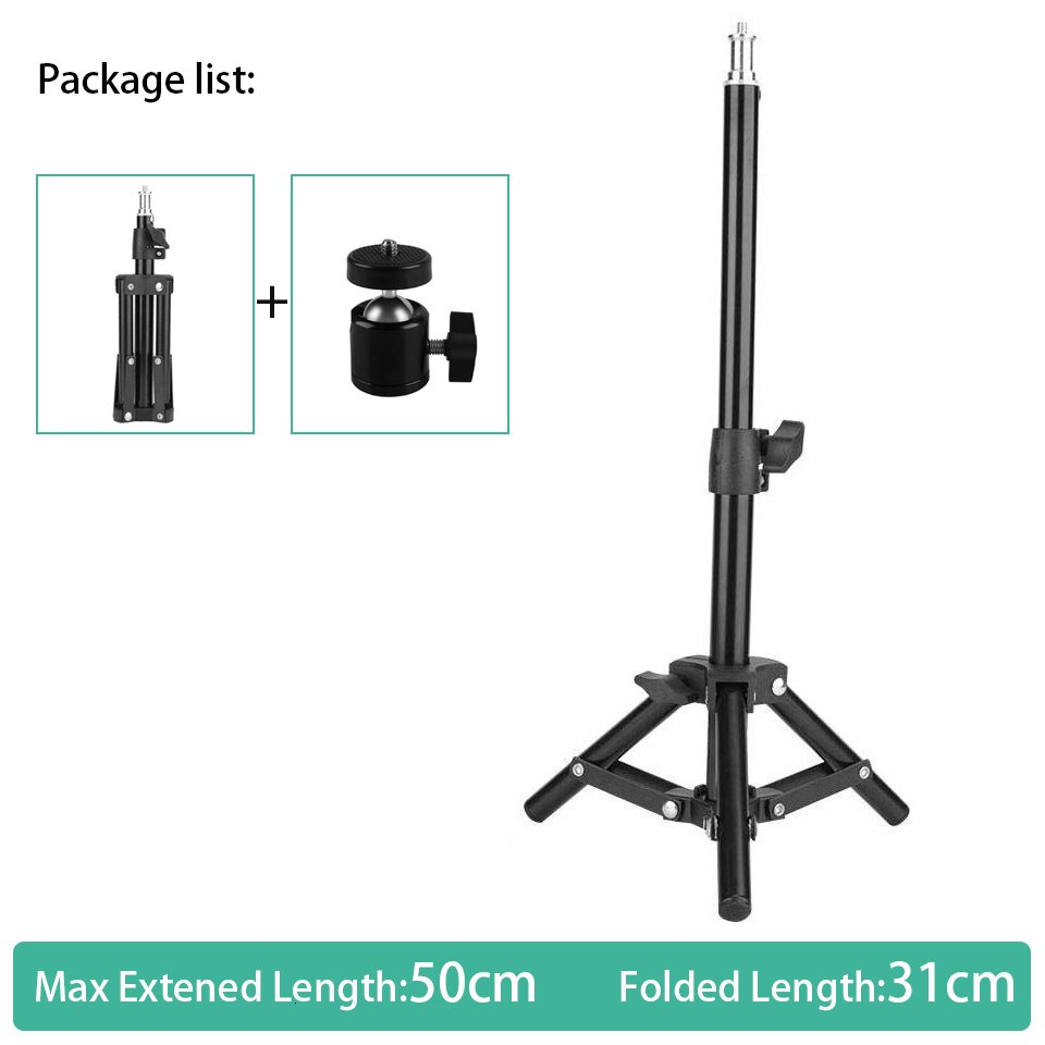 Photography Tripod 2M Photography Light Stand Ball Head For Camera Photo Lamp Bracket Holder Softbox Ring Lamp Video Shooting: 50cm