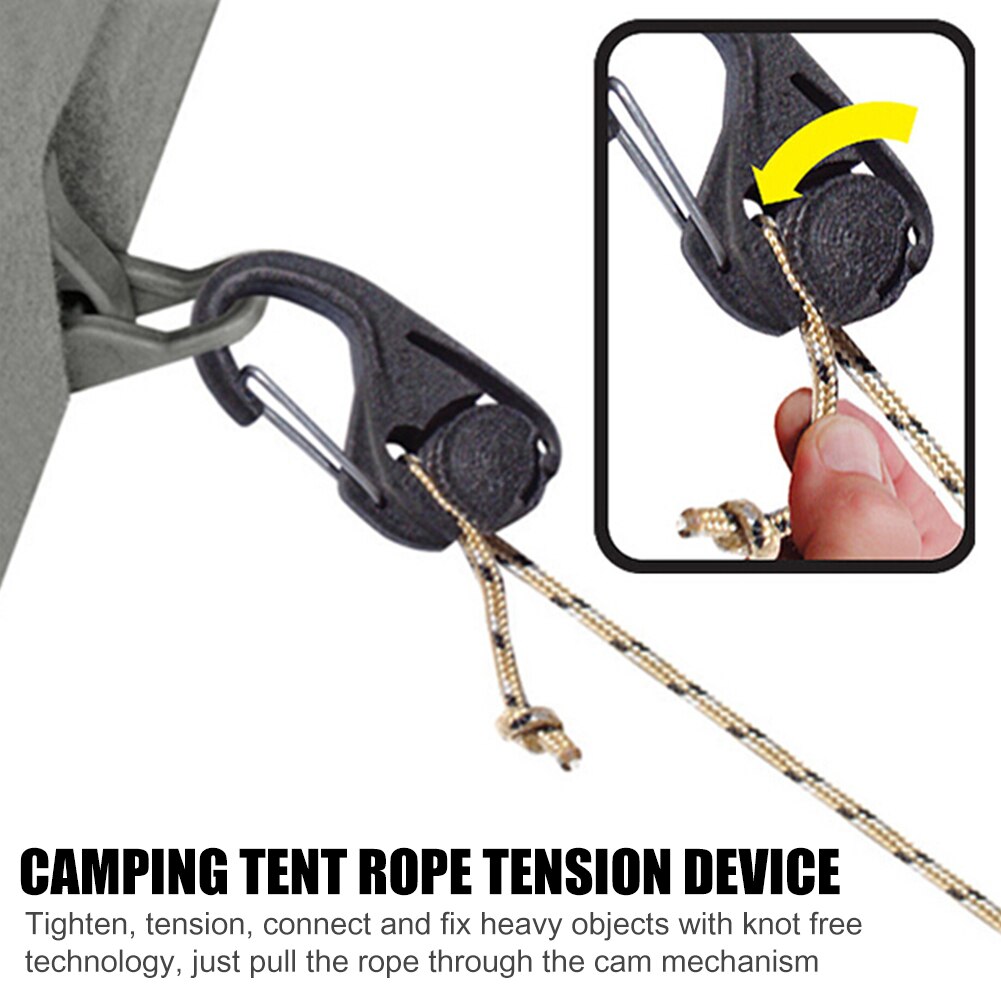 1 Paar Camping Tent Touw Gesp Outdoor Reizen Wandelen Karabijnhaak Parachute Cord Sluiting Spanner Tent Accessoires S/L