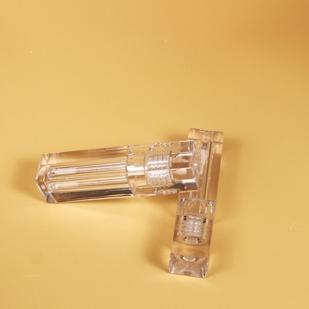 5ml kvadratisk petg plast gennemsigtig lipgloss tom tube kosmetisk lipgloss emballagebeholder