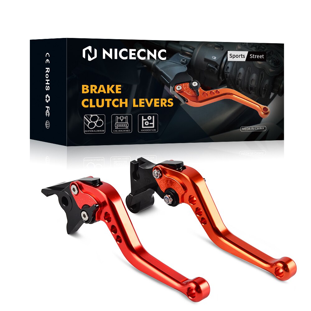 Alavanca de freio e embreagem para motocicleta, para kawasaki z900, z650, z 650, versys 650, versys 1000, ninja 650r/tablete vulcan/s 650cc: orange Short