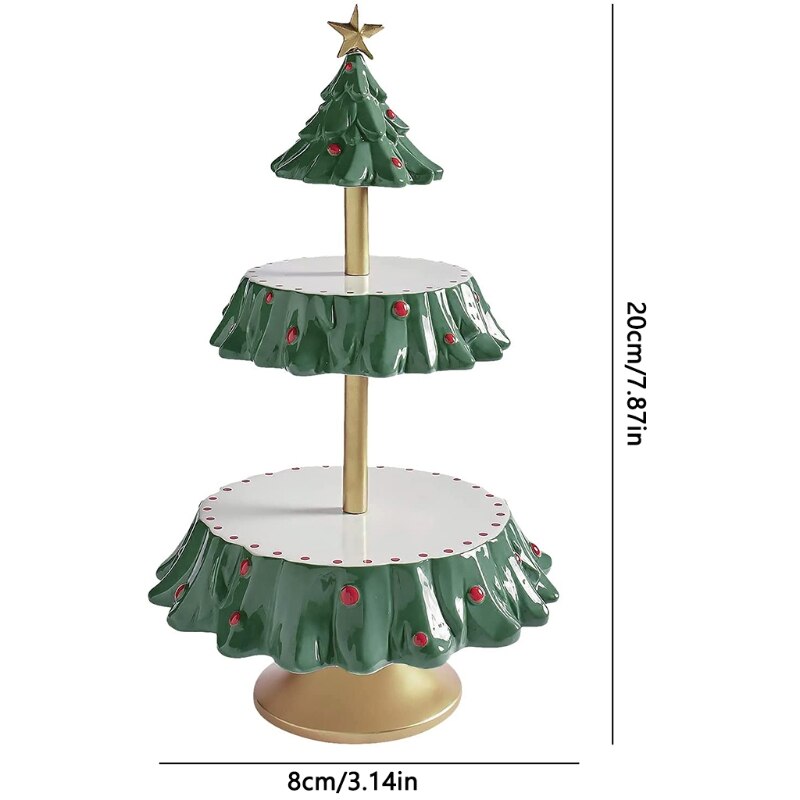 Snack Serving Stand Christmas Tree Shapes Bowls Snack Stands Dessert Stands Fruit Plates for Christmas Party Decorations