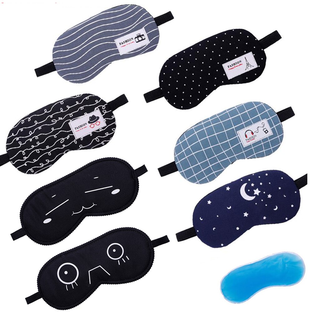 Coton Doux Oeil L'aide Masque de Sommeil avec Confortable Compresse de Glace Gel Voyage Reste Abat-Jour Couverture Bandeau Unisexe Sécurité Yeux Blinder