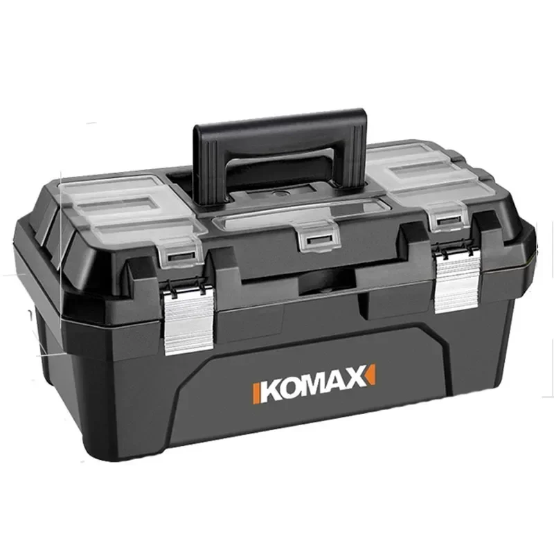Caja de herramientas de doble capa, a prueba de golpes, impermeable, estuche rígido extraíble, cajas de almacenamiento para destornilladores, caja de herramientas de plástico rígido anticaída