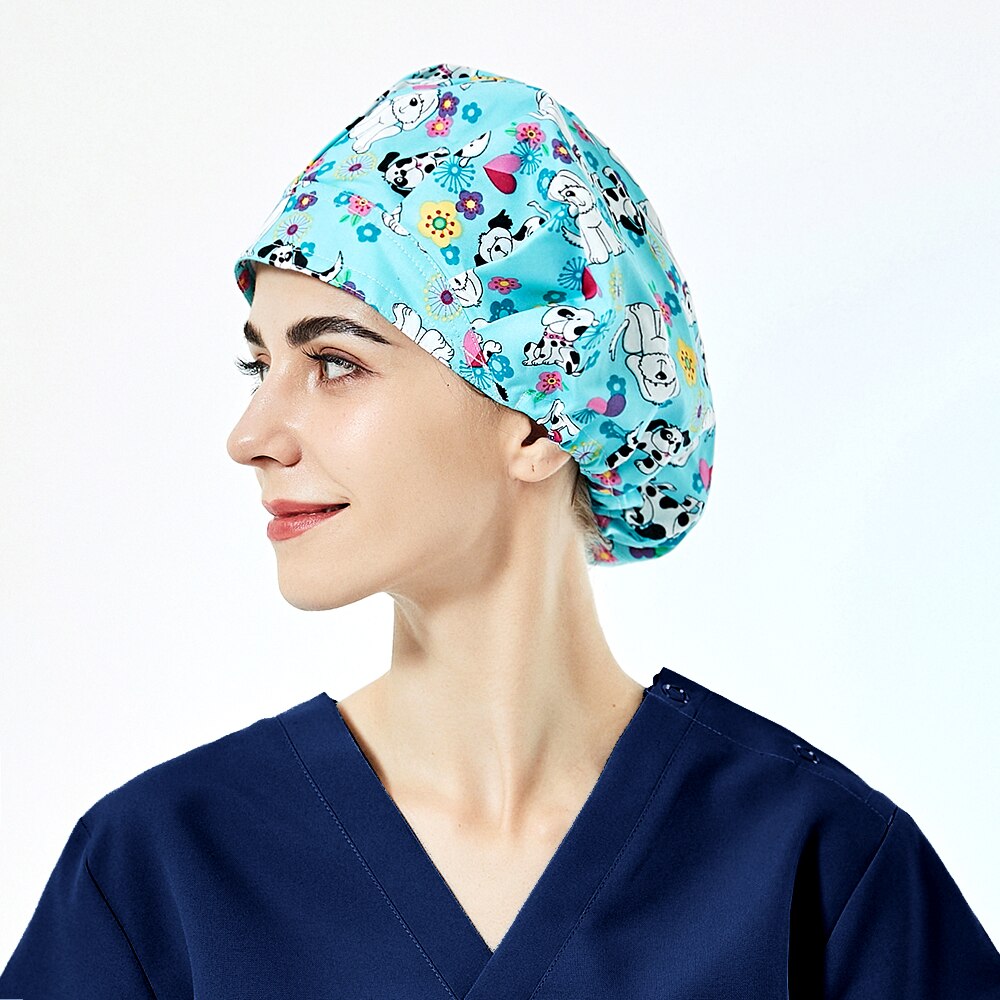 Gorros de trabajo para peluquería de mascotas, gorros de algodón para laboratorio, a prueba de polvo, accesorios de esteticista con gorro de trabajo de laboratorio absorbente de sudor,: 52033