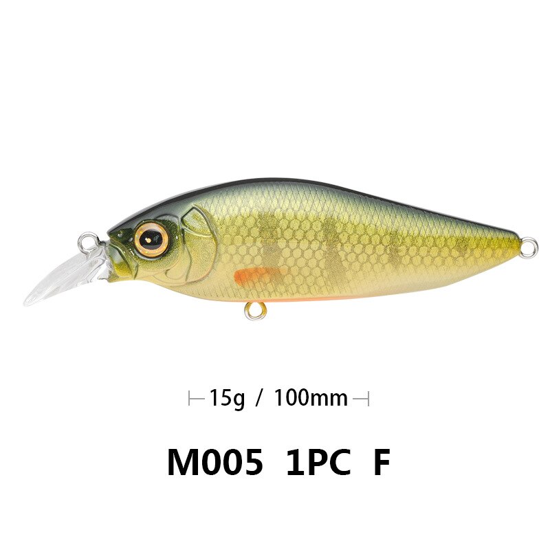 Lubit Crankbait 100mm 15g Floating Minnow Fishing Lure Artificial wobbler Bait Japanese Freshwater Flap Slap Jerkbait Bass Lure: F