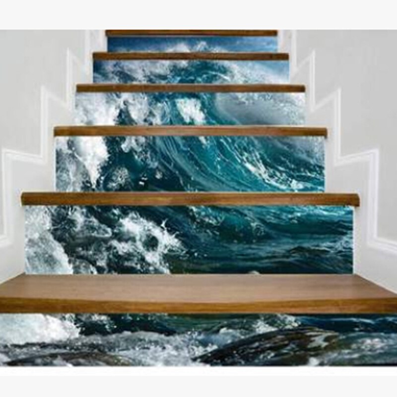 Livros criativos cachoeira padrão auto-adesivo à prova dwaterproof água adesivo casa resturant cafe bar loja decoração da sala nova escada 3d adesivo: 471205