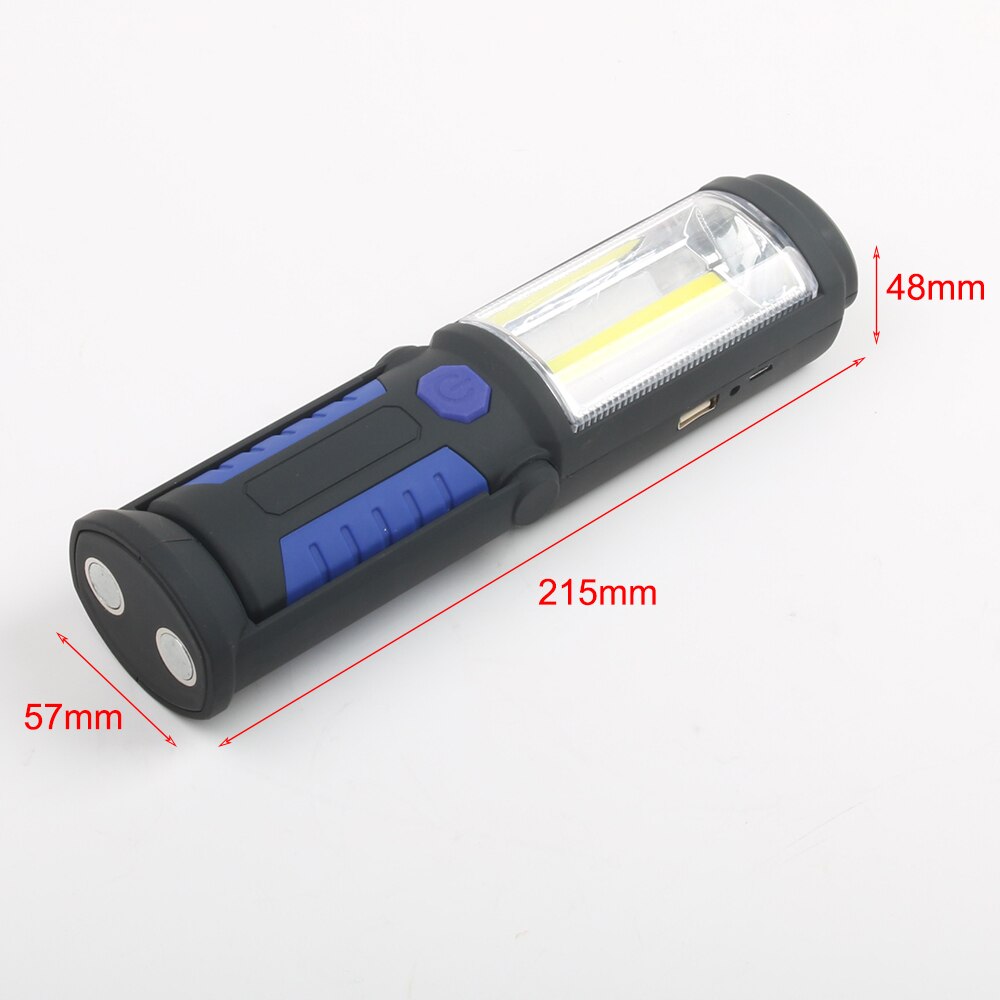 USB Rechargeable COB LED Flashlight COB light strip +1LED Torch Work Hand Lamp lantern Magnetic Waterproof Emergency LED Light