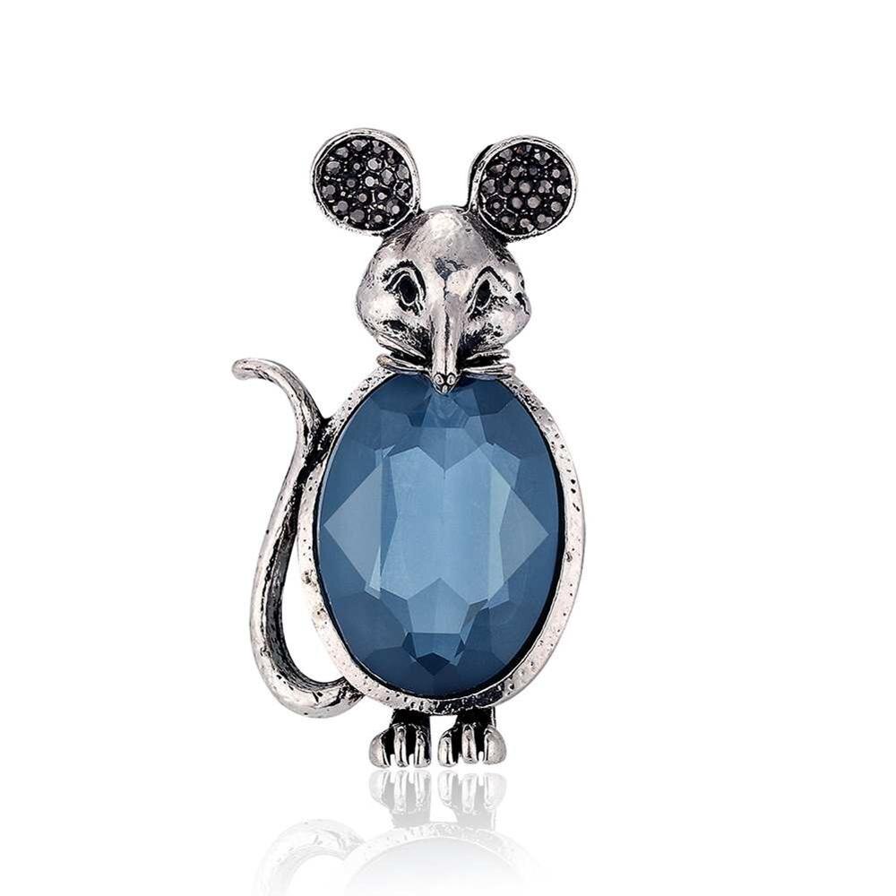 Strass Muis Broche Retro Badge Rugzak Jas Decor Ornamenten Rhinestone Animal Broche Pins: A