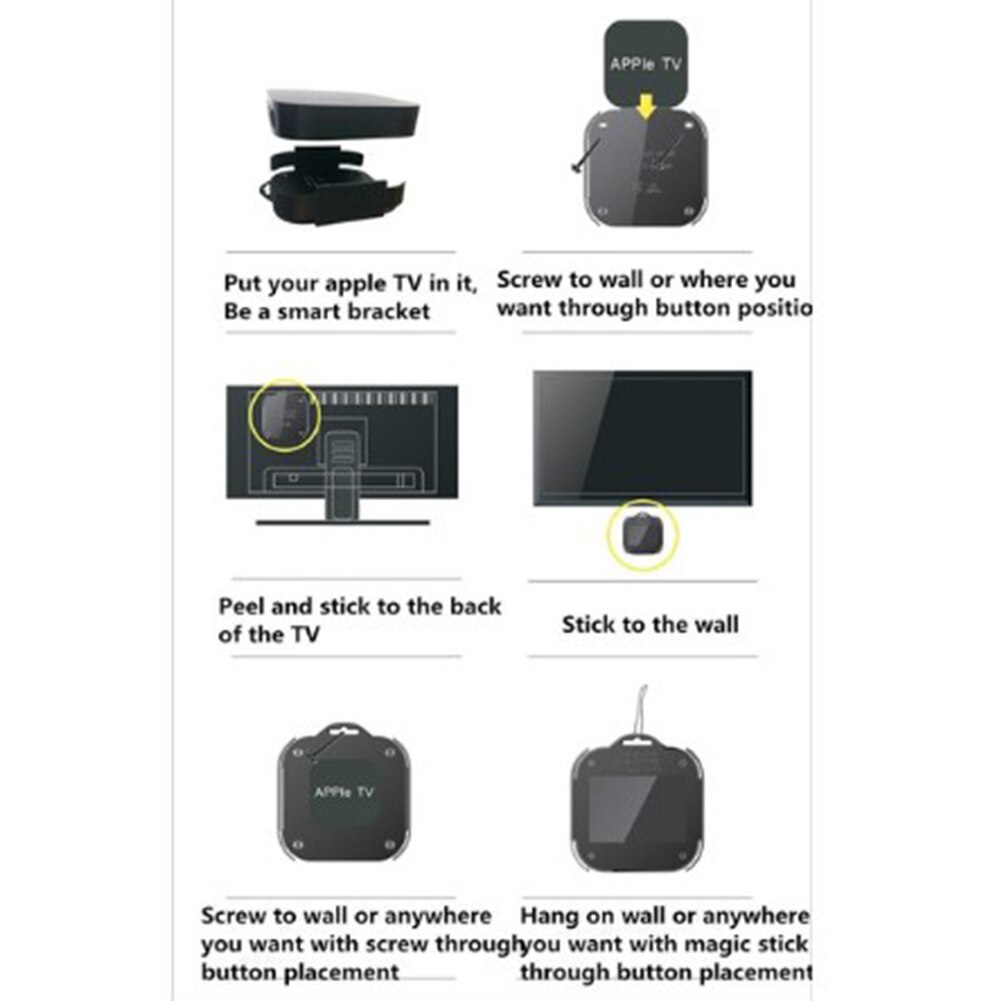 Fixing Bracket Hotel TV BOX Durable DIY Easy Install Cabinet Home Removable Tools For Apple 2nd/3rd