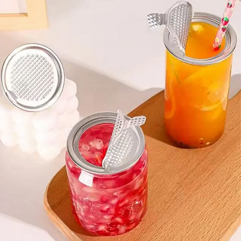 Lata vacía de 350ml, cubierta de aluminio, tarro de plástico transparente, sello de botella de PET para café, latas de té con burbujas, tapa de anillo de lámina para conservas, boca de botella E