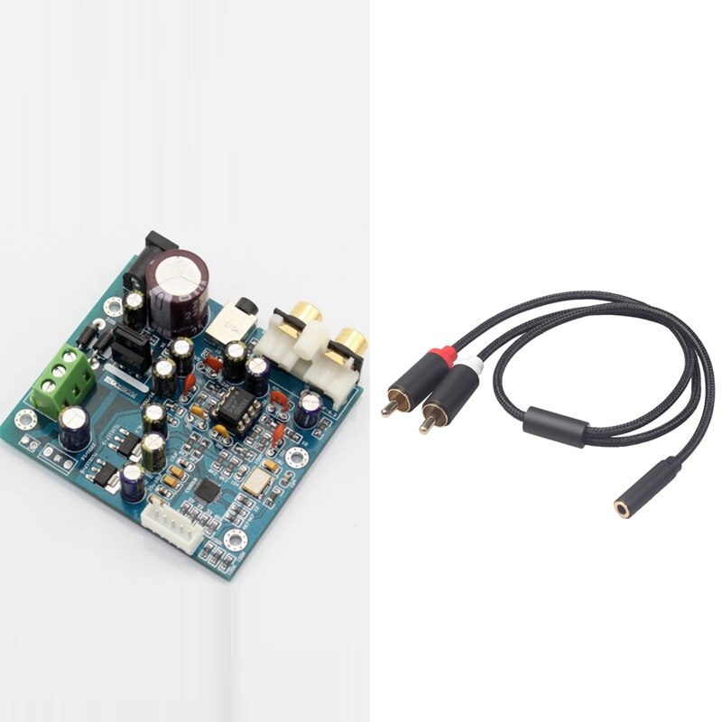 3.5mm stereo-audio-buchsen (weiblich) ,  to 2 cinch-stecker (männlich), adapterkabel &  es9018 kω 2m dac-platine,  es9018 i2s eingangs-decodierungsplatine