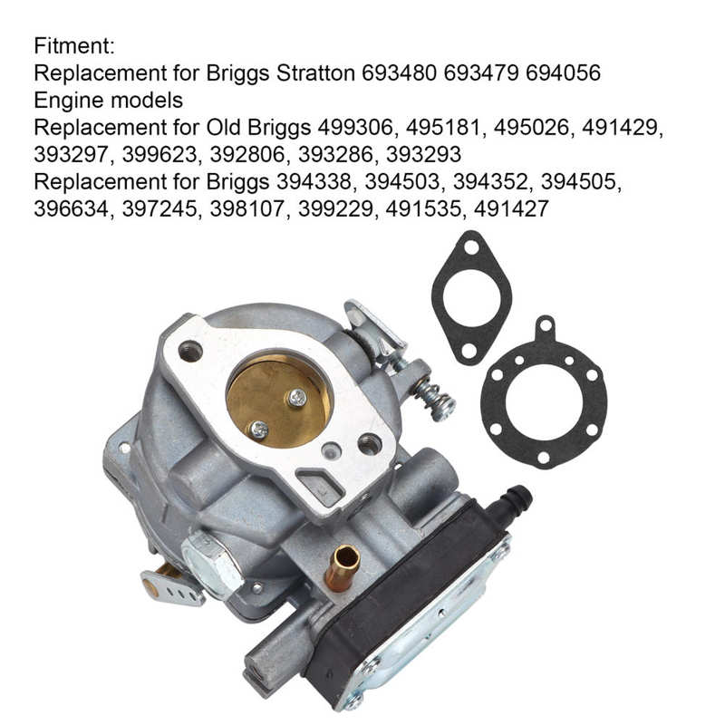 Carburetor With Gasket For Briggs & Stratton Engines – Replaces 394338, 397245, 422437, 694930 – Fits 42E707, 42A777 Models