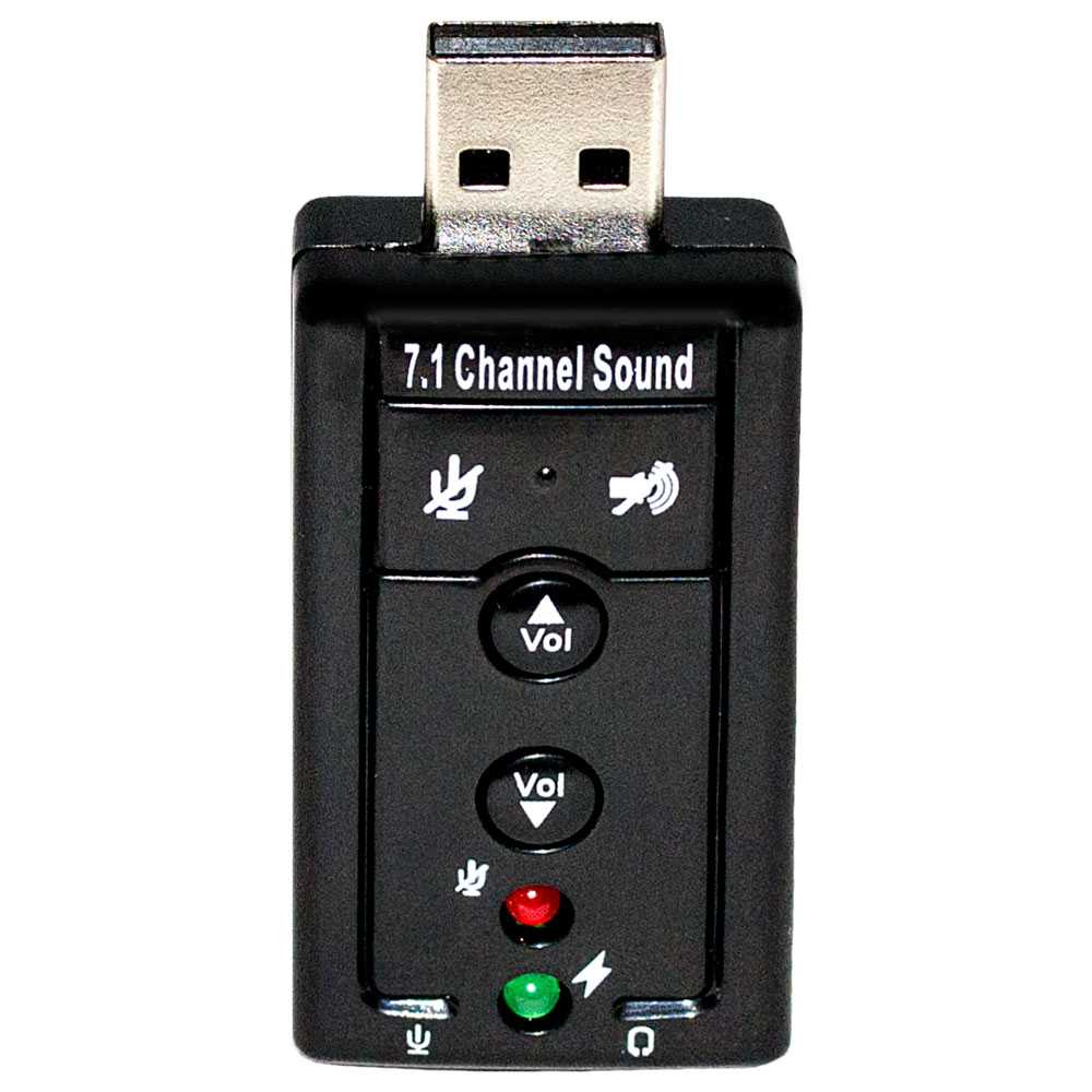 Tarjeta de Sonido Externa USB 2.0 con Panel Volumen Ajustable y 4 Botones Negra desde España