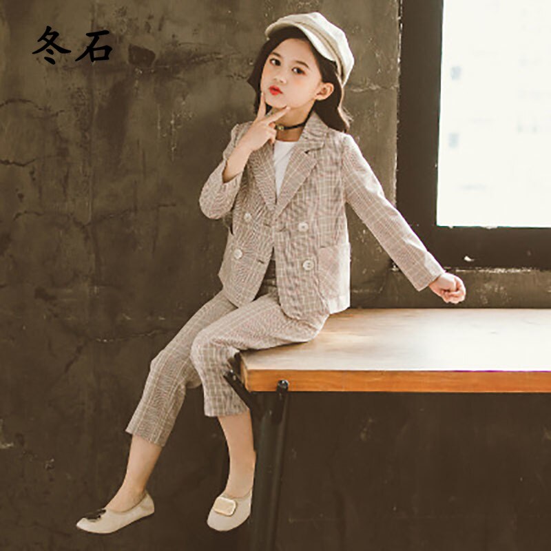 Tiener Meisjes Kleding Set Herfst Meisjes Plaid Suits Jassen Broek School Trainingspak Meisjes Kleding Kinderkleding 8 10 Jaar