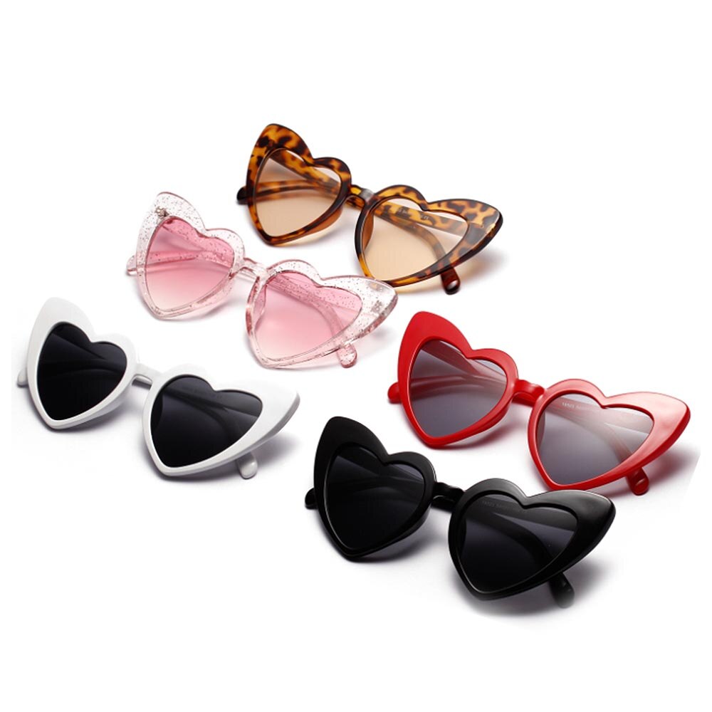 Hart Zonnebril Vrouwen Cat Eye Zonnebril Retro Liefde Hart Vormige Glazen Dames Winkelen Driver Bril