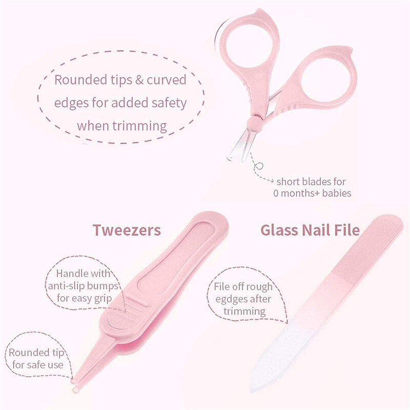 BY Baby Nail Clippers 4 Piece Set Cartoon Owl Children Kids Boy Girl Safety Mini Scissors Nail Clipper Tweezers and Nail File