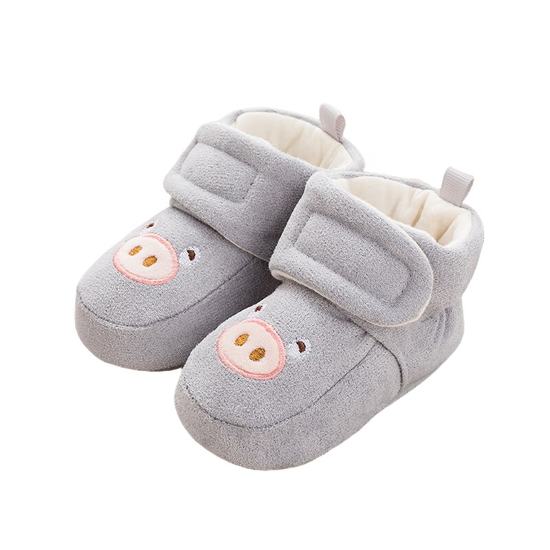Baby antislip sneaker wandelen zachte zool ademend verjaardag pluche borduurwerk varken cartoon laarzen