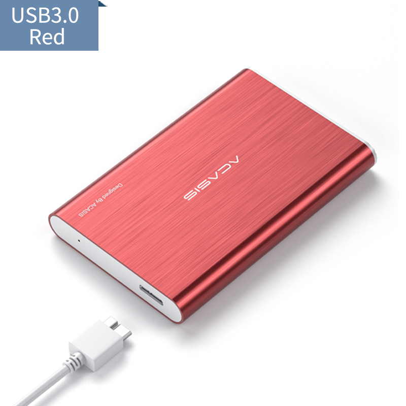 Acasis Hdd Behuizing Case 2.5 Sata Naar Usb 3.0 Externe Behuizing Hdd Case Hard Drive Voor Ssd Schijf Hdd Box met Usb Kabel: Red