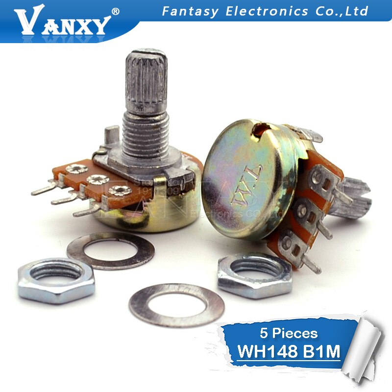 5 Set WH148 Lineaire Potentiometer Kit, 15mm As Met Zwarte