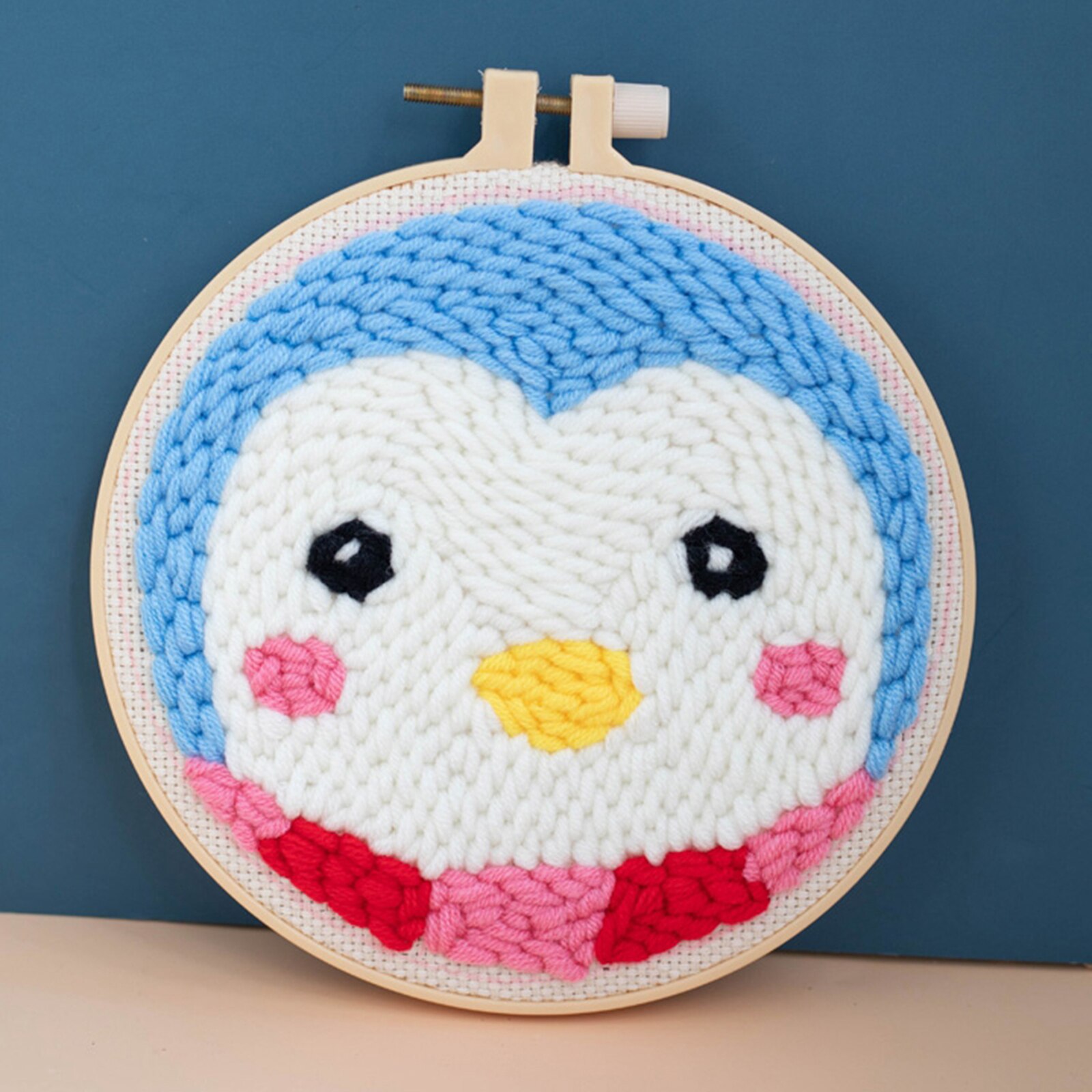 Punch Needle Embroidery Kit with Basic Tools Hand Craft Cartoon Pattern 20cm: E