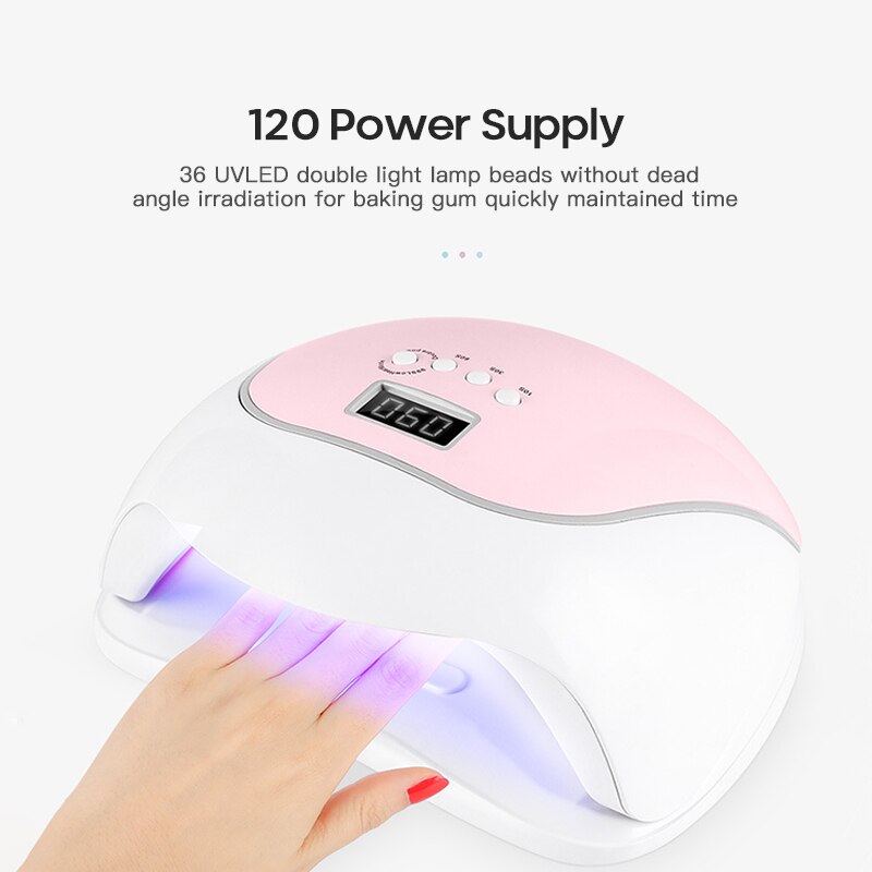 120W Nagel Trockner LED UV Lampe Für Trocknen NäGel 4 Timer 36 Lichter Gel Härtung Polnischen Manikübetreffend Automatische Sensor Nagel Kunst Maschine