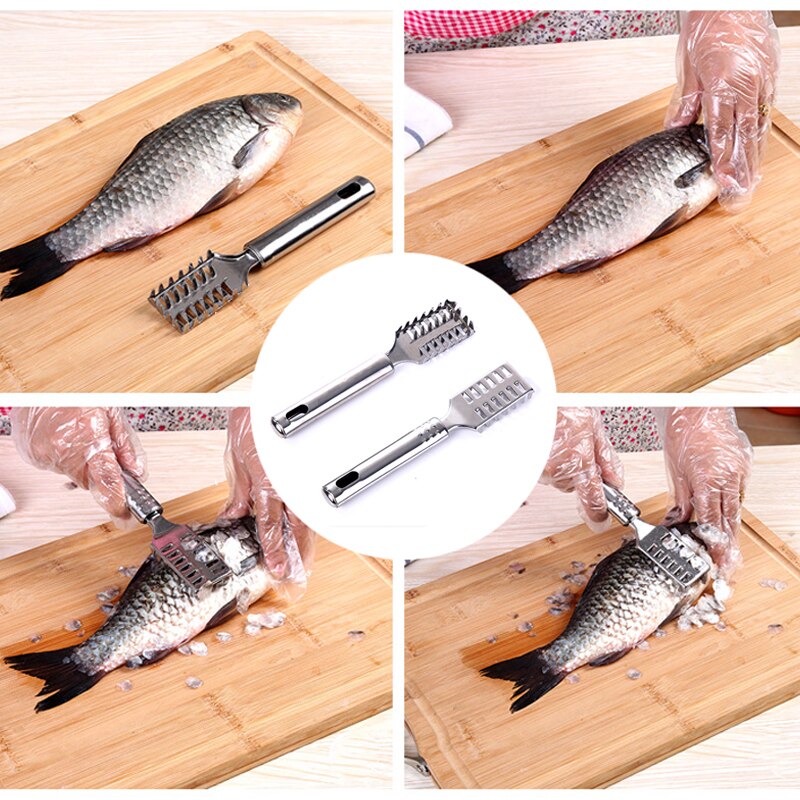 Ustensiles de cuisine ménagers | Outil de cuisine en acier inoxydable, racloir balance manuel de cuisine, brosse à gratter, outils pour enlever les fruits de mer, accessoires