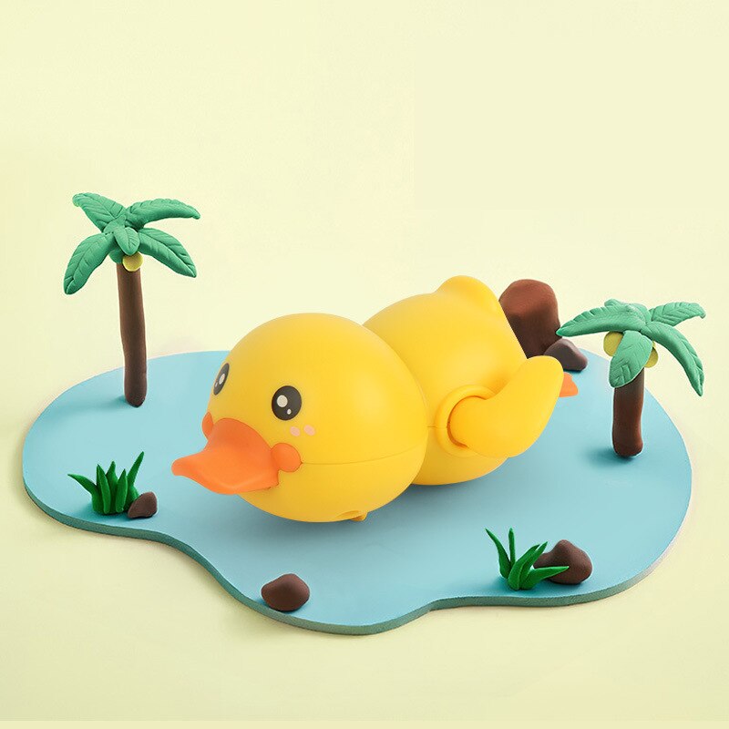 Giocattoli da bagno per bambini 0 12 mesi per bambini piscina gioco d&#39;acqua carica orologio animali granchio rana per bambini giocattoli d&#39;acqua regali: Duck yellow