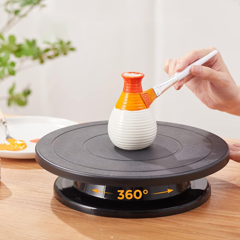 Zestaw robić dekorowania ciast 6 szt. z obrotnicą, 2 szpatułkami i 3 skrobakami | Wygładzacz lukrowania, narzędzia robić lukrowania, narzędzia robić pieczenia