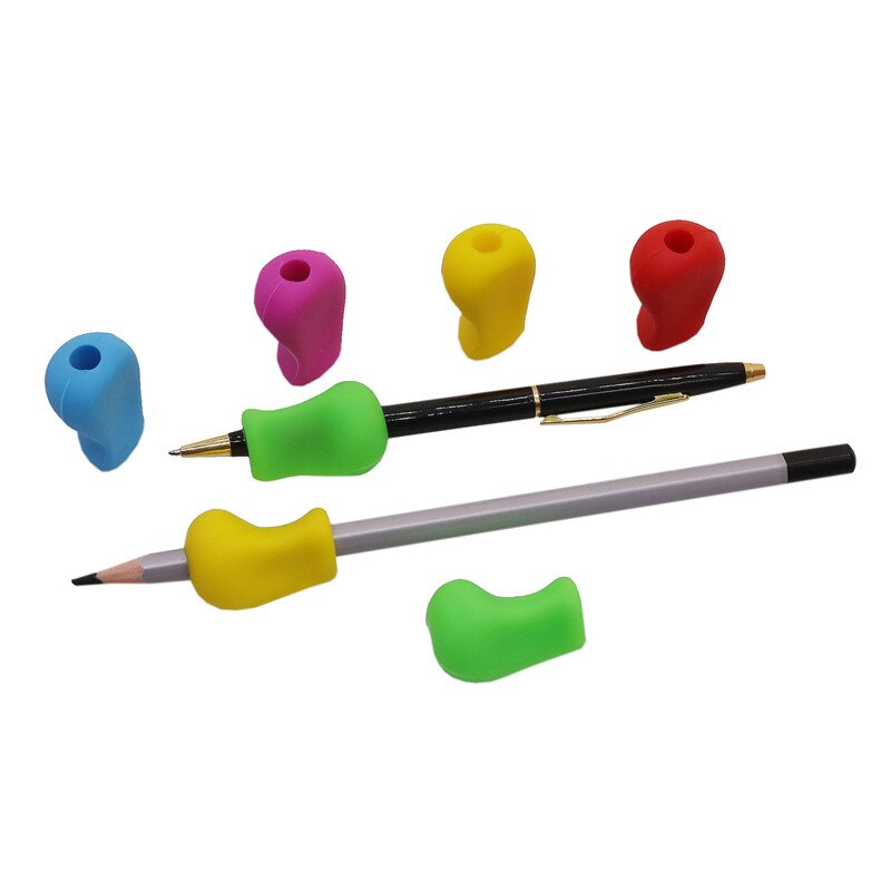 5 pcs pen grip Pencil Grip Kids Children School Stationery Control Right Handed Soft Silicone Writing Handwriting mixed colour