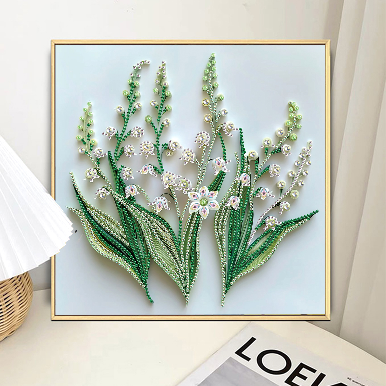 Diamantmalingssett til voksne, diy-blomster diamantkunstsett med spesielle tidligere til nybegynnere til veggdekorasjon i hjemmet