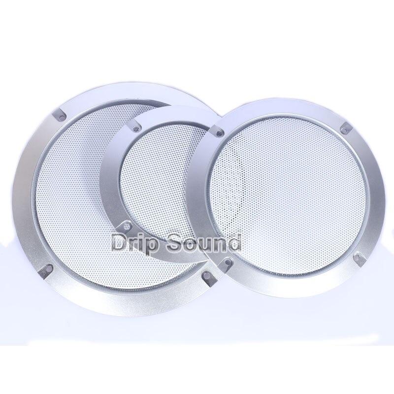 For 3"/4"/5"/6.5"/8"/10" Inch Audio Speaker Conversion Net Cover Decorative Circle Metal Mesh Grille Protection #Silver+White