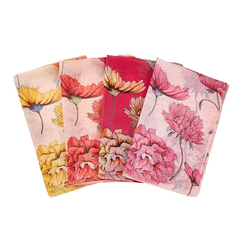 Bufanda de gasa de mujer estampado de mariposa en chal floral chal de mujer largo suave pañuelo Bufanda Foulard sjaal bufandas hijab A40