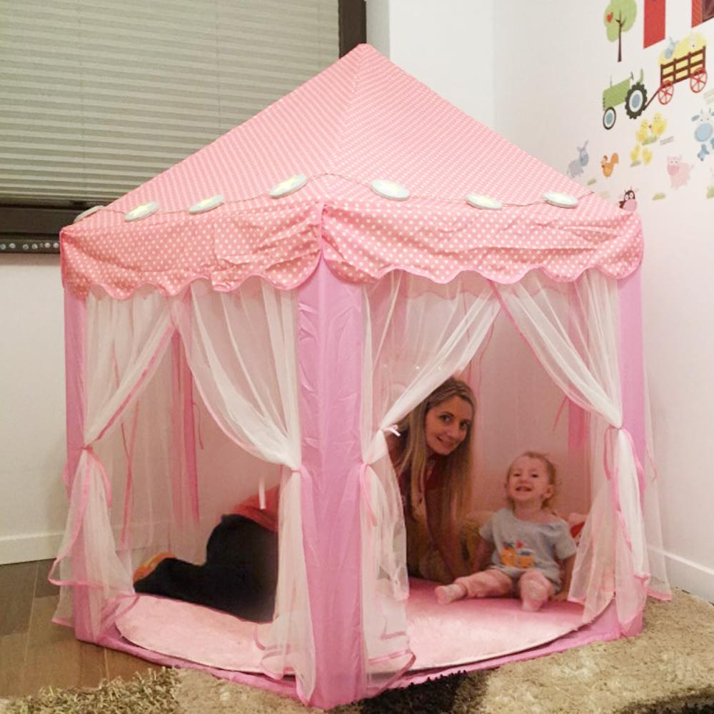 Children's Tent Play Tent Outdoor Indoor Garden Folding Playing Lodge Kids Balls Pool Playhouse Princess Girl's Dreamful Castle