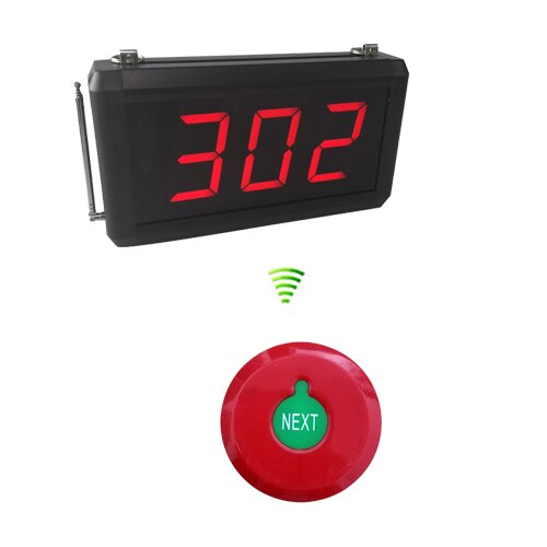 Queue Calling System with Next control button can add the number one by one and K-302 display: ultra red button / EU