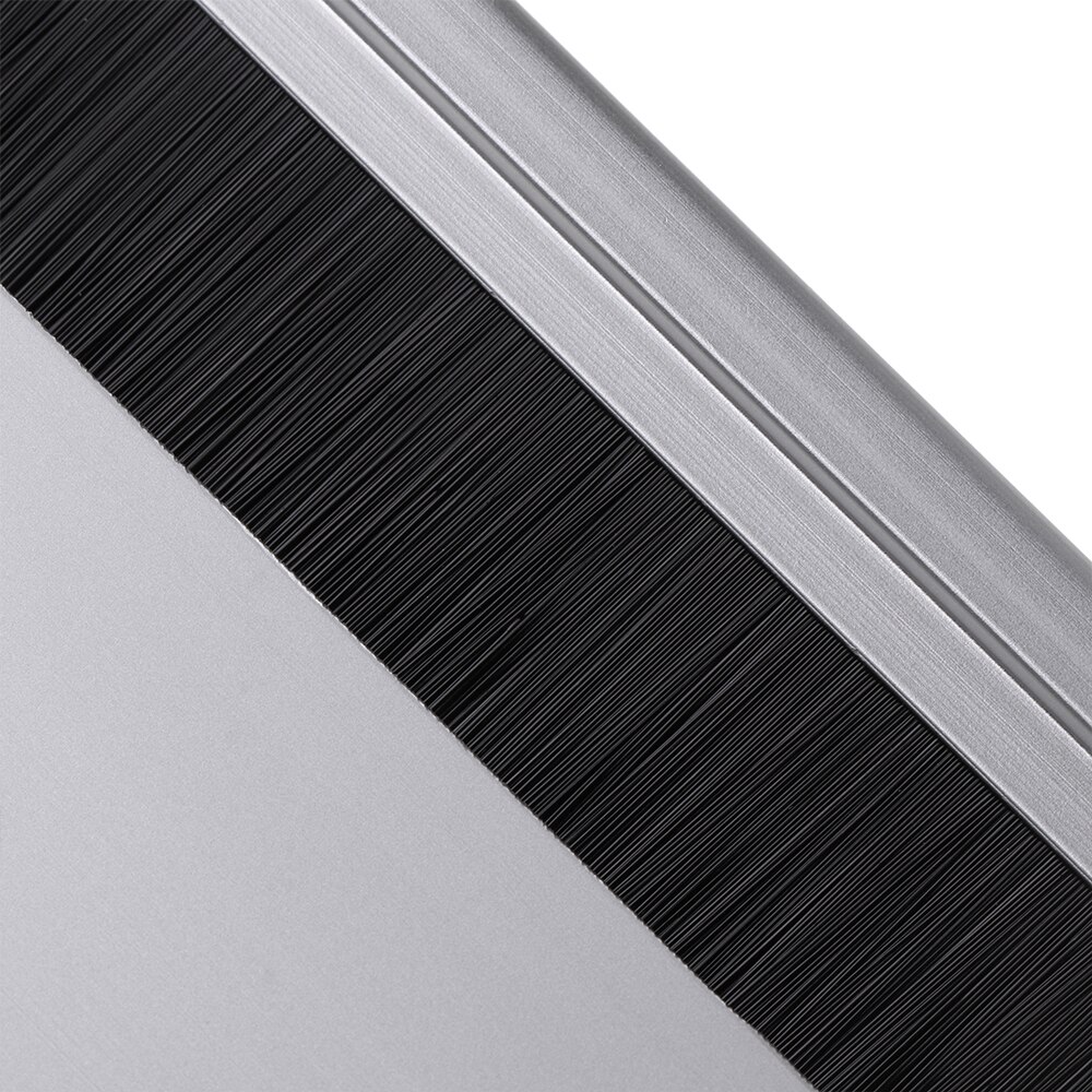 Aluminum Alloy Cable Hole Cover PC Desk Rectangle Wire Cable Grommet Office Table Hole Cover Outlet Port with Black Brush