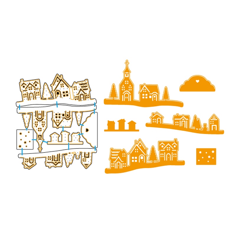 Dom bożonarodzeniowy obszar mieszkalny wykrojniki robić metalu srebrny wzornik robić scrapbookingu Abulm papier fotograficzny ręcznie robione kartki zabawa