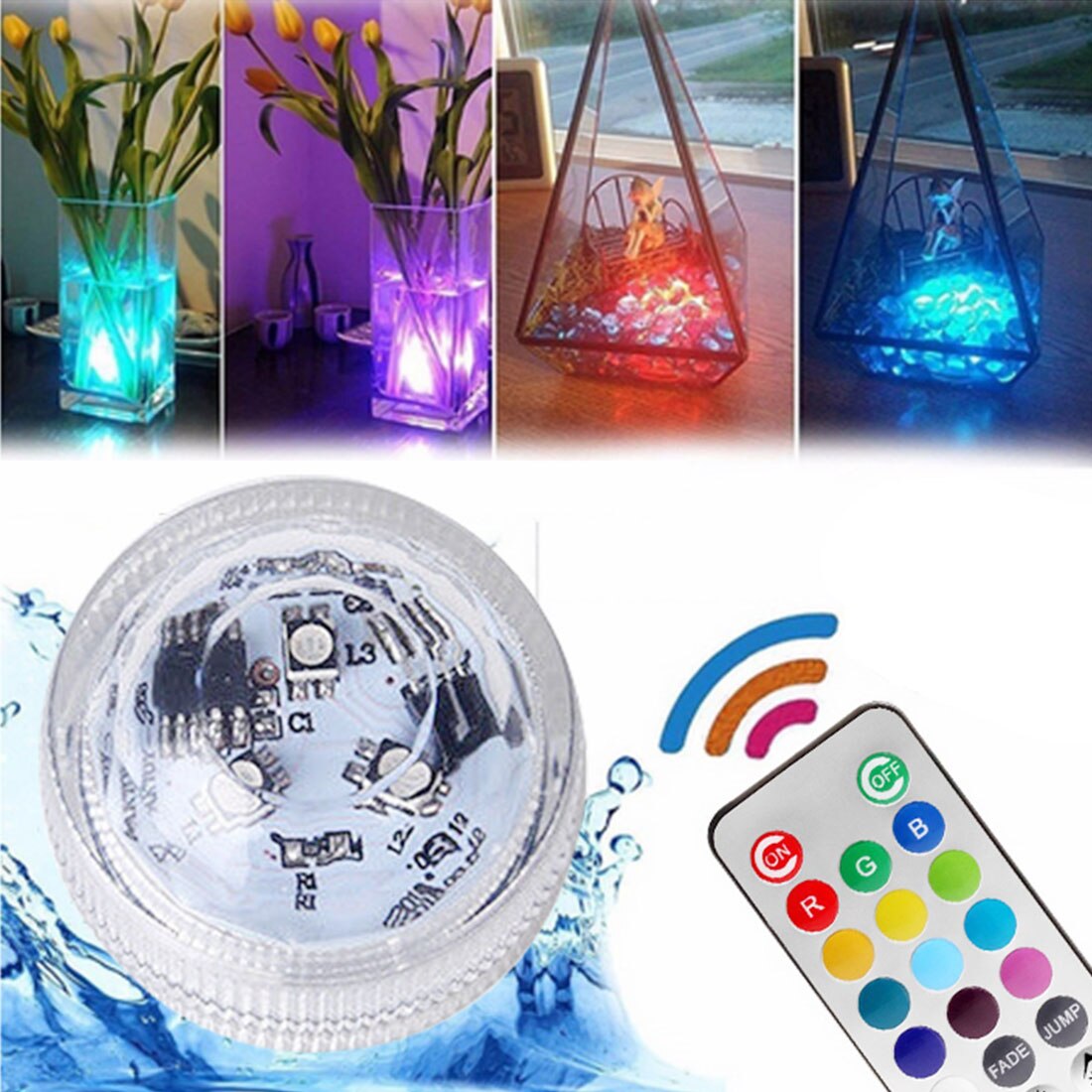 Onderwater Licht IP68 Waterdichte Batterij Operated Multi Kleur Dompelpompen Led Voor Aquarium Vijver Zwembad Wedding Party