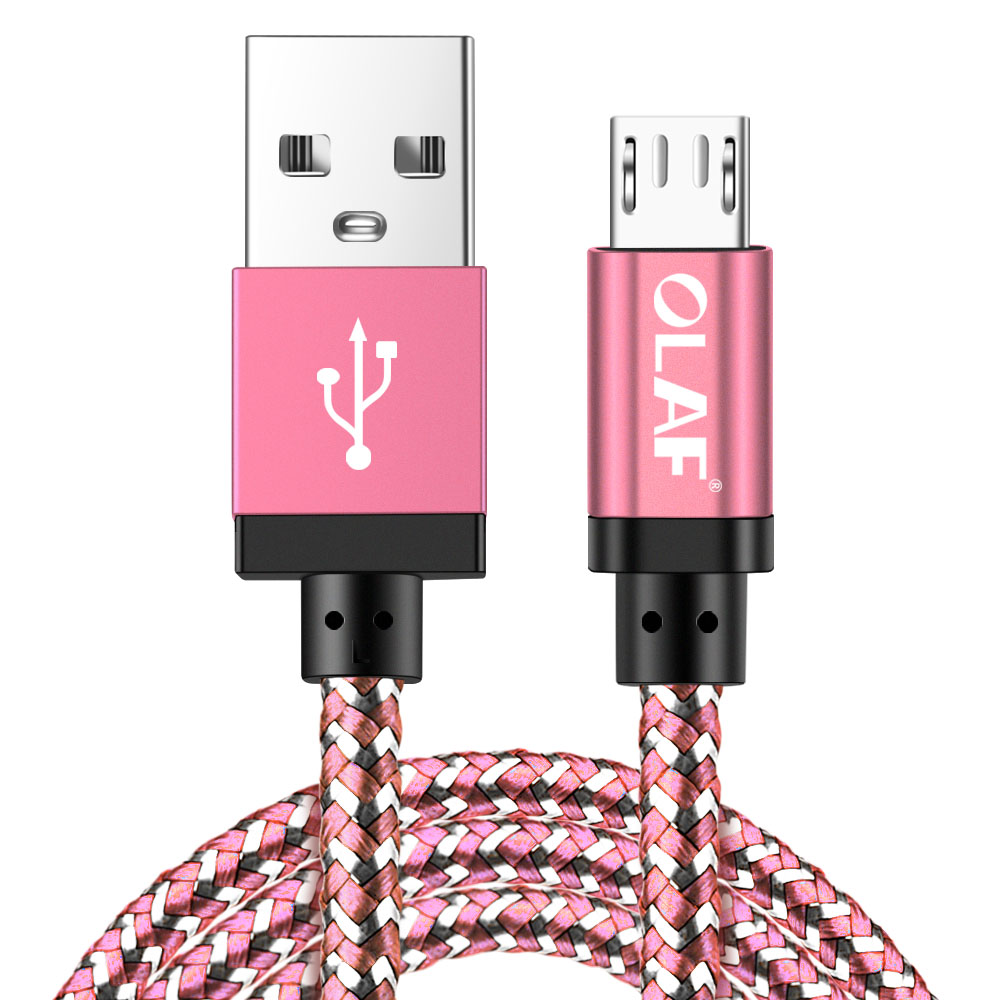 Micro Usb-kabel voor Samsung Galaxy S7 S6 Snel Opladen Mobiele Telefoon Oplader Koord voor Huawei Tablet USB Kabel draad 1M 2M: Pink / 2M
